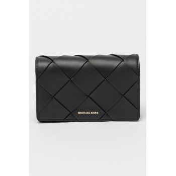 Geanta crossbody de piele cu bareta lant detasabila
