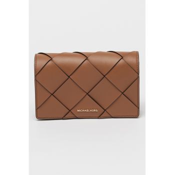 Geanta crossbody de piele cu bareta lant detasabila