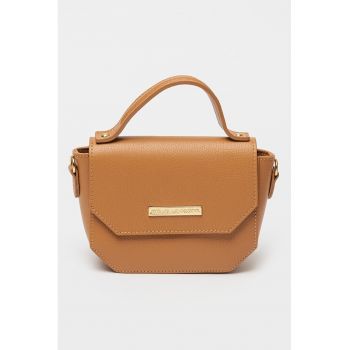Geanta crossbody de piele cu clapa