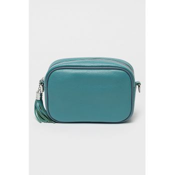 Geanta crossbody din piele cu accesoriu canaf