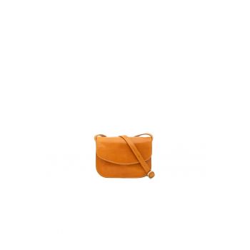 Geanta crossbody din piele cu buzunar cu fermoar