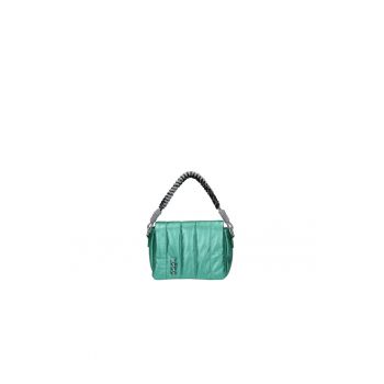 Geanta messenger  Piele ecologica - 14 x 20 x 10 cm - Verde