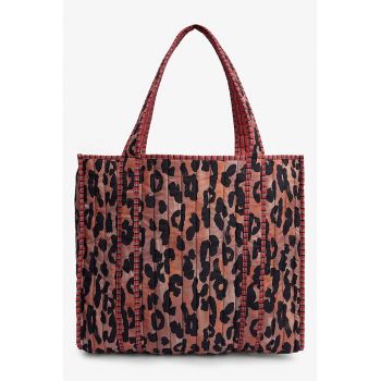 Geanta shopper din material textil cu model animal print