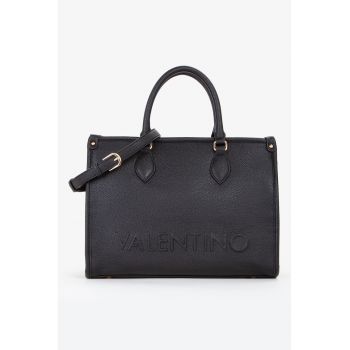 Geanta shopper din piele ecologica cu logo in relief