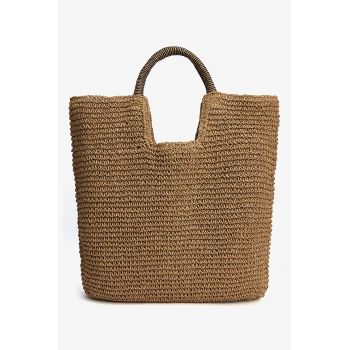 Geanta tote cu aspect impletit