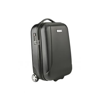 Set Trolere - Policarbonat/ABS - 4 Roti Duble - OKOBAN - cifru TSA -  SKYHOPPER - 3 Piese - Rose - Negru