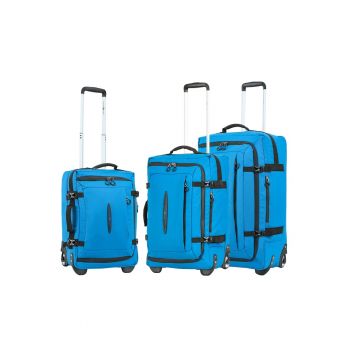 Set trolere  SW42503 - 1 bagaj de cabina si 2 de cala - 36L/57L/78L - 2 roti - poliester impermeabil - albastru