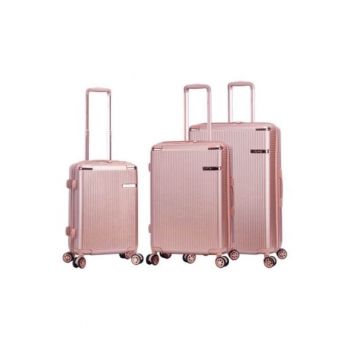 Set trolere  SW44303 - fermoar antifurt - 3 piese - policarbonat rezistent - cifru TSA - rose