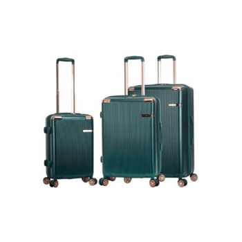 Set trolere  SW44303 - fermoar antifurt - 3 piese - policarbonat rezistent - cifru TSA - verde inchis