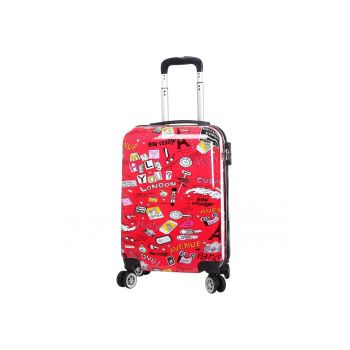 Troler Cabina - Policarbonat - 4 Roti Duble Detasabile -  SW86820 - 52 cm - Rosu