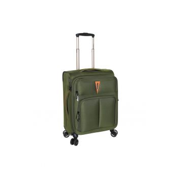 Troler de cabina extensibil  Venice - 55x38x23 cm - +20% capacitate - bagaj de mana - poliester - 4 roti 360° - cifru TSA - kaki