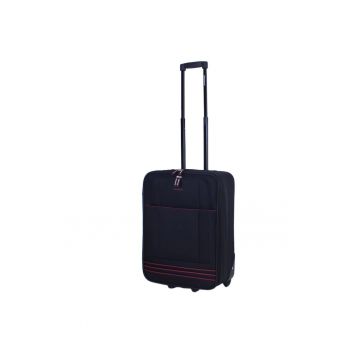 Troler de cabina  ZC2023 - 55x39x19 cm - bagaj de mana - poliester - 2 roti - negru