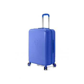 Troler mediu extensibil  BZ 5827 - 65x40x27 cm - bagaj de cala - ABS - 4 roti 360° - cifru - albastru