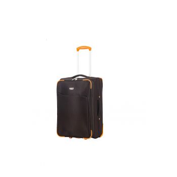 Troler mediu extensibil  SW233 - 62x39.5x22.5 cm - +30% capacitate - bagaj de cala - poliester - 2 roti - maro