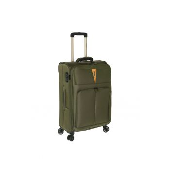Troler mediu extensibil  Venice - bagaj de cala - 68x43x30 cm - +20% capacitate - poliester - 4 roti 360° - cifru TSA - kaki