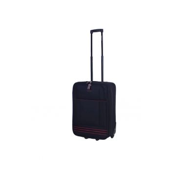 Troler mediu extensibil  ZC2023 - bagaj de cala - 64x44x25 cm - +20% capacitate - poliester - 2 roti - negru