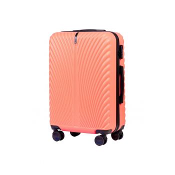 Troler mediu  Swan - ABS - 4 roti - cifru - 65.5 cm - coral