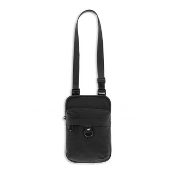 Borseta de Gat  Negru Unisex - Sportstyle - Poliester Durable - Impregnare Hidrofoba - Dimensiuni 13x19cm - Curea Reglabila si Organizator Interior - Geanta Versatila pentru Mobilitate Cotidiana