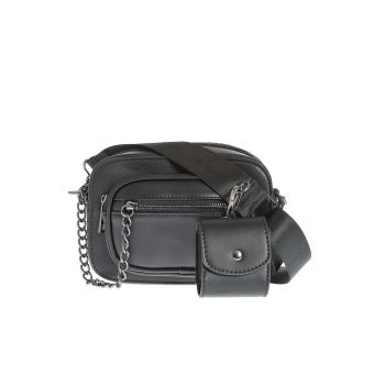 Borseta neagra cu buzunare multiple