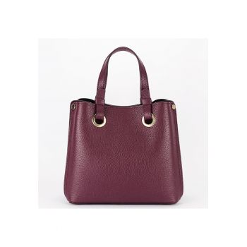 Geanta burgundy medie din piele naturala 8916 129 17791