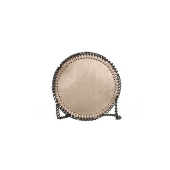 Geanta crossbody cu insertii lant - Bronz