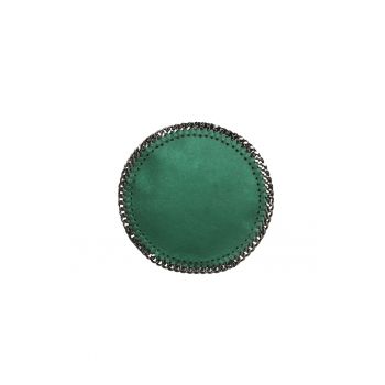 Geanta crossbody din piele decorata cu lant si aspect metalizat - Verde inchis