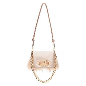 Geanta crossbody mica cu detalii cu pene Lapuffy