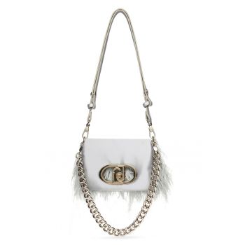 Geanta crossbody mica cu detalii cu pene Lapuffy