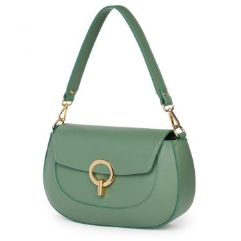 Geanta dama din piele naturala Rosalia verde menta