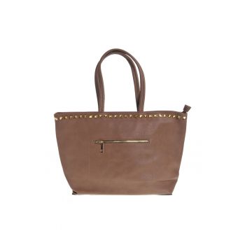 Geanta shopper maro cu tinte