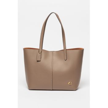 . Geanta tote de piele cu logo North