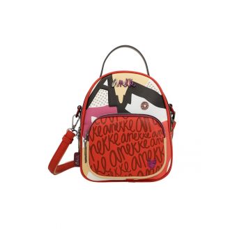 Mini rucsac pentru femei -  Piele ecologica - Hollywood - 19x23x7 cm - multicolor