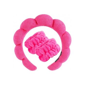 Set bentita si 2 bratari cosmetice -  microfibra - roz la reducere