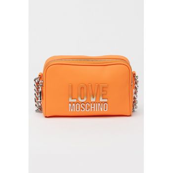 Geanta crossbody cu aplicatie logo metalica