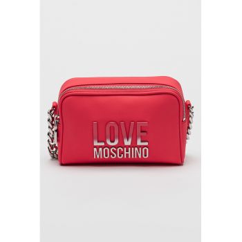 Geanta crossbody cu aplicatie logo metalica