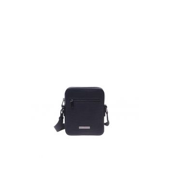 Geanta crossbody de piele cu aspect perforat
