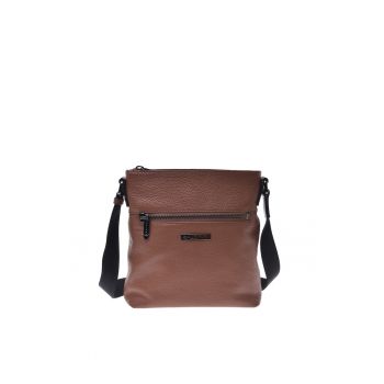 Geanta crossbody de piele cu fermoar
