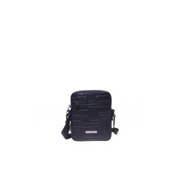 Geanta crossbody de piele cu fermoar si model matlasat