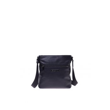 Geanta crossbody de piele cu fermoar