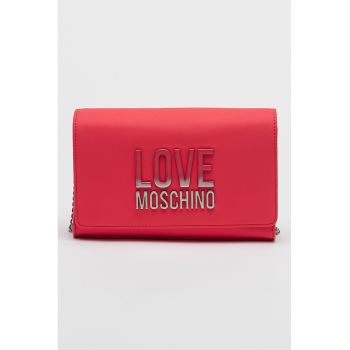Geanta crossbody de piele ecologica cu aplicatie logo