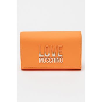 Geanta crossbody de piele ecologica cu aplicatie logo