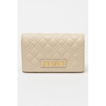 Geanta crossbody de piele ecologica cu aspect matlasat
