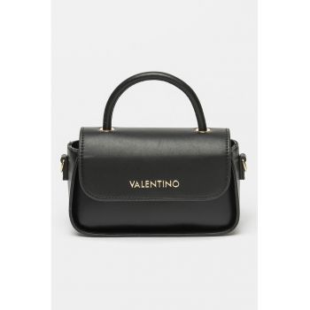 Geanta crossbody de piele ecologica cu logo metalic
