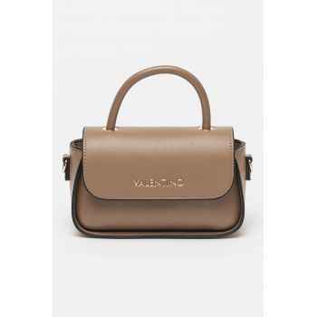 Geanta crossbody de piele ecologica cu logo metalic