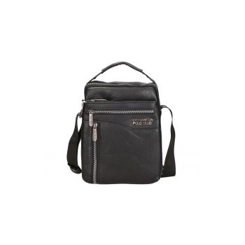 Geanta crossbody de piele ecologica - Negru