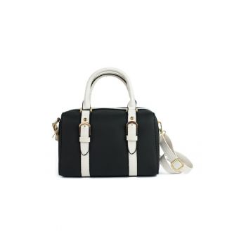 Geanta dama  Evelyn - neagra - dimensiune unica - cu doua compartimente interioare si curea reglabila.