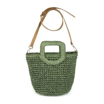 Geanta dama  Genua - verde - dimensiune unica - material celuloza - cu bretea reglabila