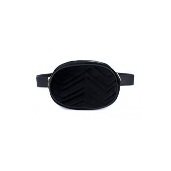 Geanta dama  model tr19383-3 - neagra - dimensiune unica - material similar cu velur.