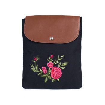 Geanta dama  Rosie - neagra - dimensiune unica - cu doua compartimente si buzunar ascuns