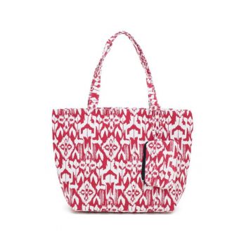 Geanta dama  set cu mica saszeta - florala - alba - One Size